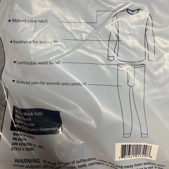 BRAND NEW Knocker Mens Thermal Underwear Set/Sleep Wear - Picture 4 of 4